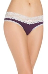 Honeydew Intimates Lace Trim Low Rise Thong In Cider