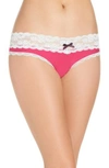 Honeydew Intimates Lace Trim Low Rise Thong In Ritz