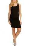 Rosie Pope 'kimberly' Ruched Side Maternity Tank Dress In Black