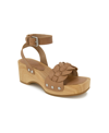 Splendid Women's Barie Wooden Wedge Sandals Women's Shoes In Suntan