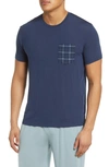 Tommy John Second Skin Pocket Sleep T-shirt In Db/db Electric Plaid