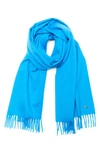 Loro Piana Unita Large Cashmere Scarf In Turquoise Aster