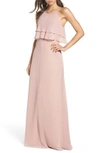 Jenny Yoo Charlie Ruffle Bodice Gown In Whipped Apricot