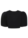 Msgm Black Cropped Blouse