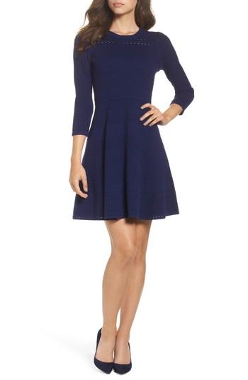 eliza j stitch detail sweater dress