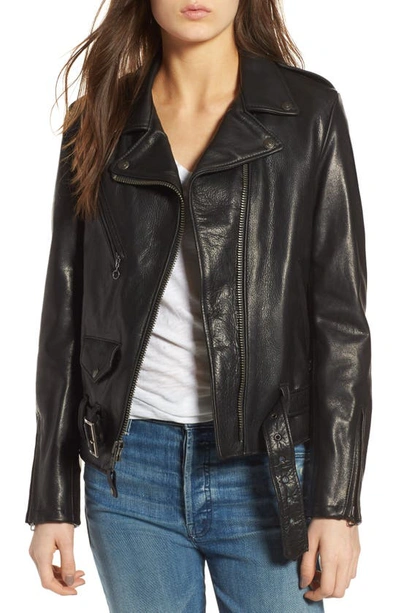 Schott Lightweight Leather Jacket In Black