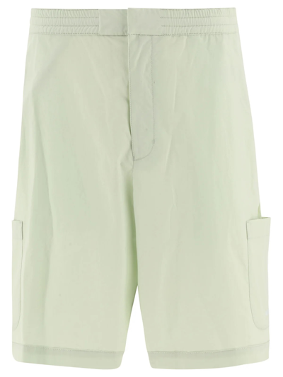 Ambush Elasticated-waist Cotton Bermuda Shorts In Green Lily Gree