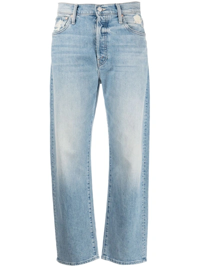 Mother The Ditcher Cropped Straight Leg Jeans In Light Blue