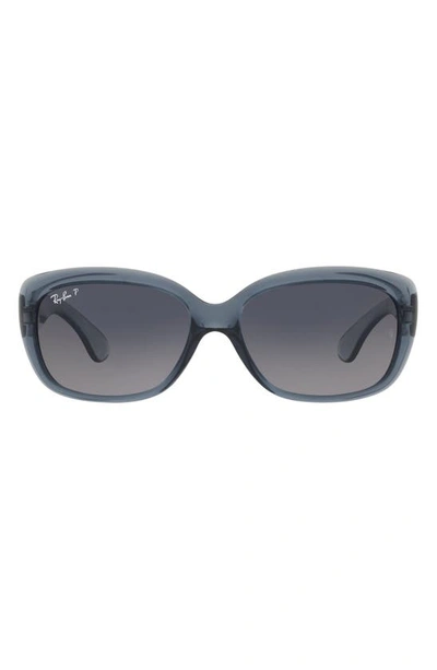 Ray Ban 58mm Polarized Sunglasses In Transparent Blue / Blue Polar