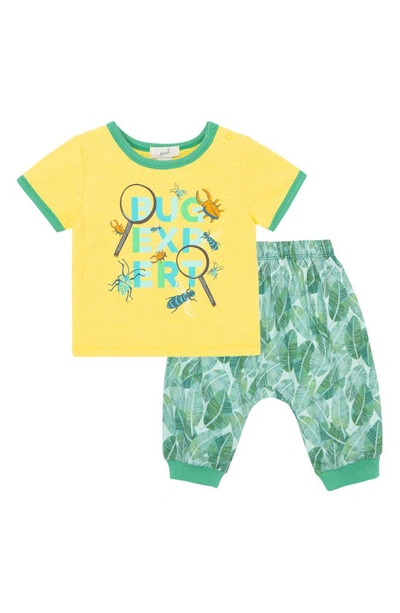 Peek Essentials Babies' Graphic Tee & Pants Set In Yellow