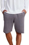 Barefoot Dreams Cotton Rolled Edge Lounge Shorts In Faded Black