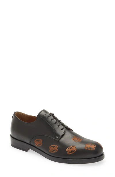 Armando Cabral Oba Embroidered Leather Derby Shoes In Noir