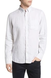 Nordstrom Trim Fit Solid Linen Button-down Shirt In Grey Silk Eoe