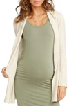 Rosie Pope Taylor Maternity Cardigan In Ivory Heather