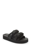 Suicoke Moto Cab Platform Slide Sandal In All Black