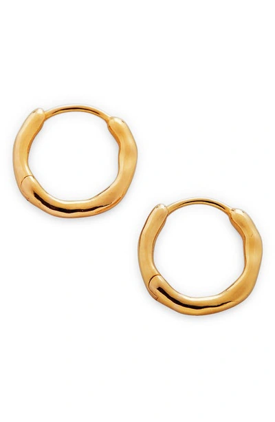 Monica Vinader Gold Siren Muse Huggie Earrings In Gp