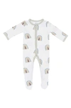 Kyte Baby Babies' Snap Footie In Aloe Rainbow