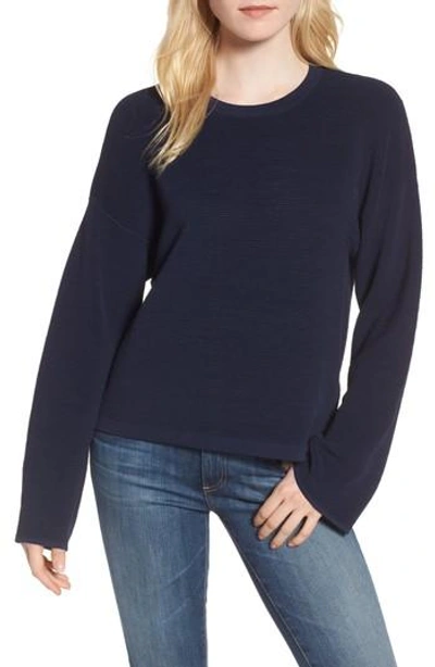 Willow & Clay Cutout Ribbed Sweater In Navy