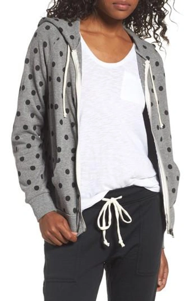 Alternative Adrian Print Zip Hoodie In Eco Grey/ Black Dot Print