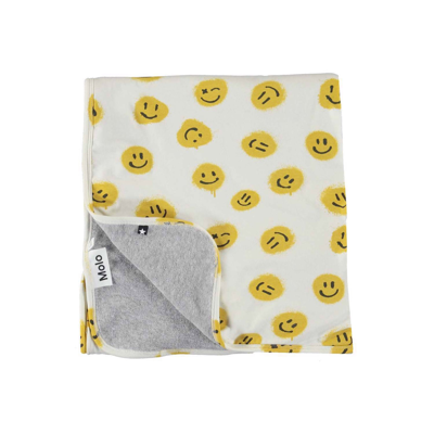 Molo Now Hooded Towel All Smiles In Yellow
