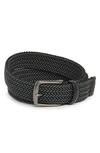 Original Penguin Classic Stretch Woven Belt In Gunmetal