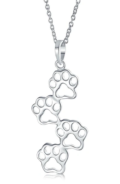 Bling Jewelry Sterling Silver Paw Pendant Necklace