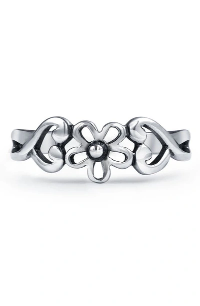 Bling Jewelry Sterling Silver Heart & Flower Toe Ring