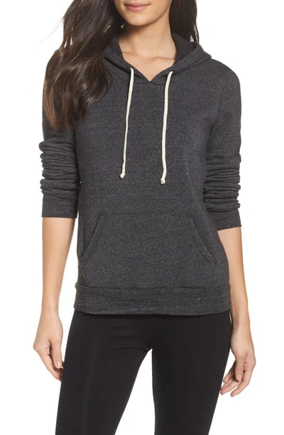 Alternative Classic Drawstring Pullover Hoodie In Eco Black