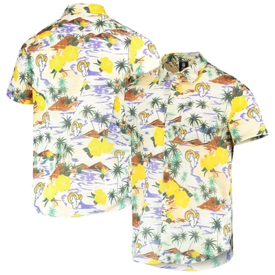 Foco Cream Los Angeles Rams Paradise Floral Button-up Shirt
