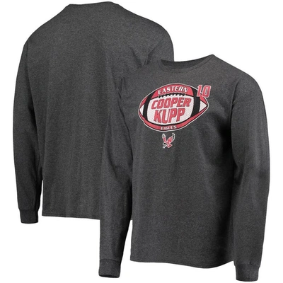 Retro Brand Original  Cooper Kupp Heathered Black Eastern Washington Eagles Long Sleeve T-shirt In Heather Black