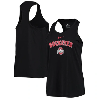 Nike Women's  Black Ohio State Buckeyes Arch And Logo Classic Performance Tank Top