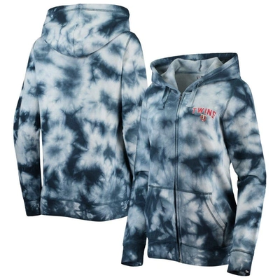 New Era Navy Minnesota Twins Tie-dye Full-zip Hoodie