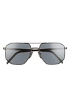 Prada 57mm Polarized Square Sunglasses In Black