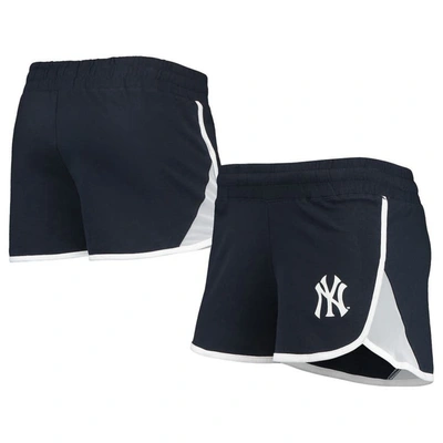 New Era Women's  Navy New York Yankees Stretch French Terry Shorts