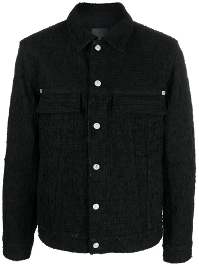 Givenchy Men's 4g Denim Jacket W/ Zipper Detail In Black