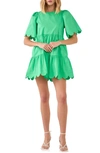 English Factory Scallop Minidress In Green