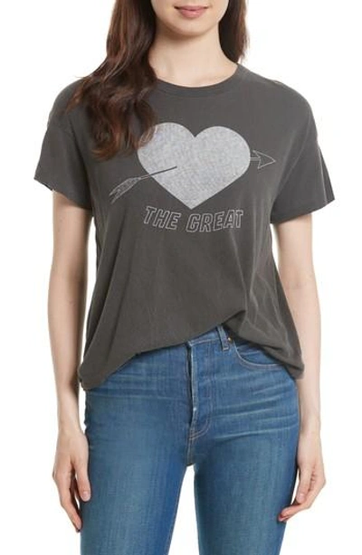 The Great The Boxy Graphic Tee In Black/ White Sweetheart