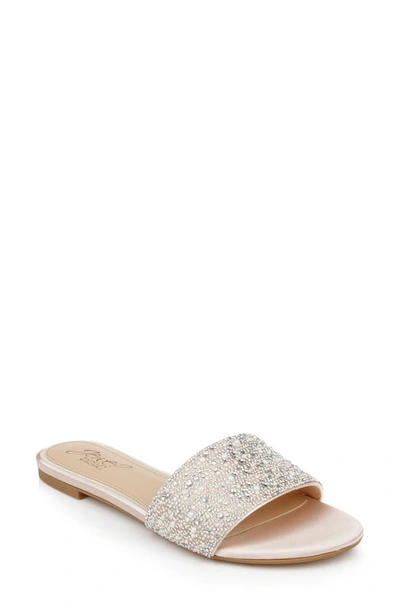 Jewel Badgley Mischka Khaleesi Crystal Slide Sandal In Silver