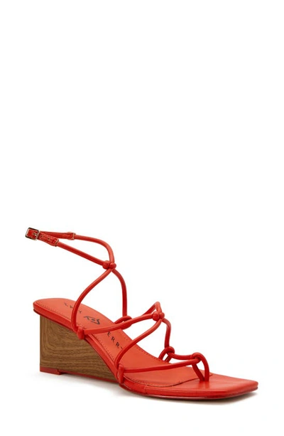 Katy Perry Women's The Irisia Knotted Strappy Wedge Sandals Women's Shoes In Orange