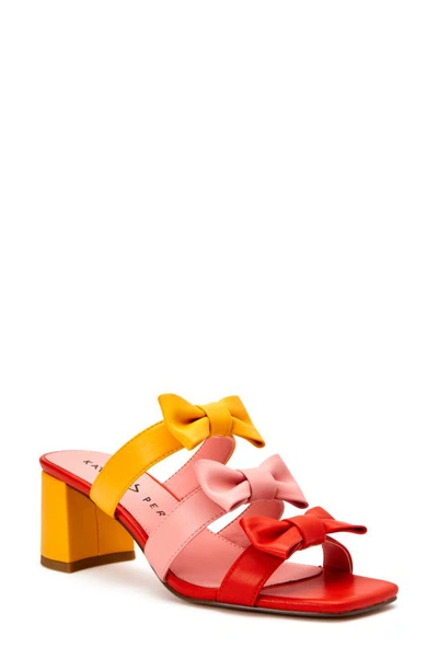 Katy Perry Women's The Tooliped Block Heel Bow Sandals Women's Shoes In Orange