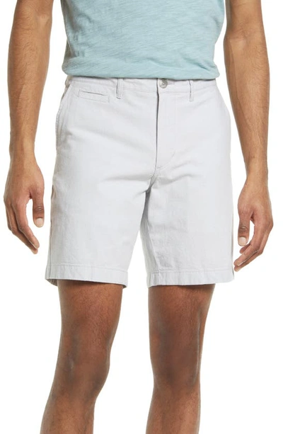 Nordstrom Stretch Cotton Chambray Shorts In Grey Silk- White