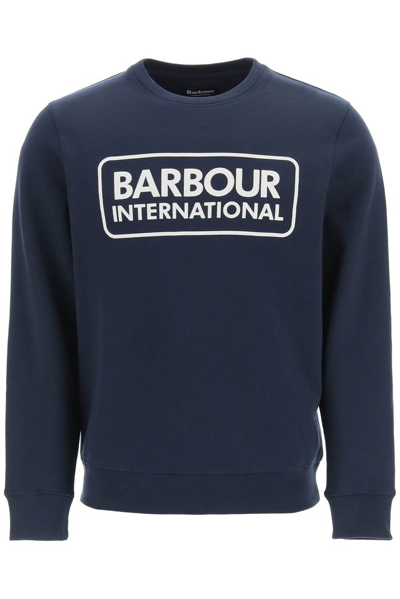 Barbour Logo Print Sweatshirt In Blue