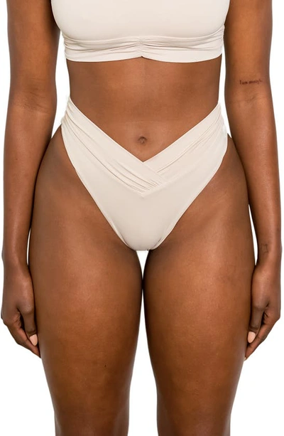 Riot Swim Pico High Leg High Waist Bikini Bottoms In Coconut