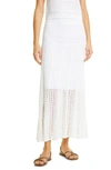 Vince Organic Cotton Crochet Skirt In Optic White