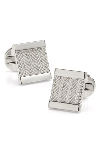 Cufflinks, Inc Silvertone Herringbone Cufflinks