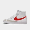 Nike Blazer Mid '77 Big Kids' Shoes In White/medium Blue/black/habanero Red