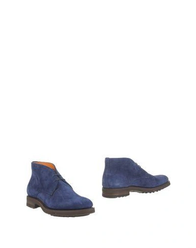 Santoni Ankle Boots In Blue