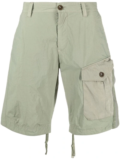 Ten C Zip-detail Bermuda Shorts In Military Green