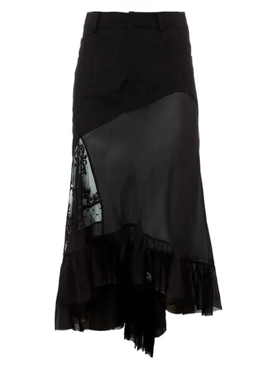 Haider Ackermann Asymmetric Layered Skirt In Black
