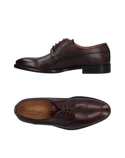 Dino Draghi Laced Shoes In Dark Brown